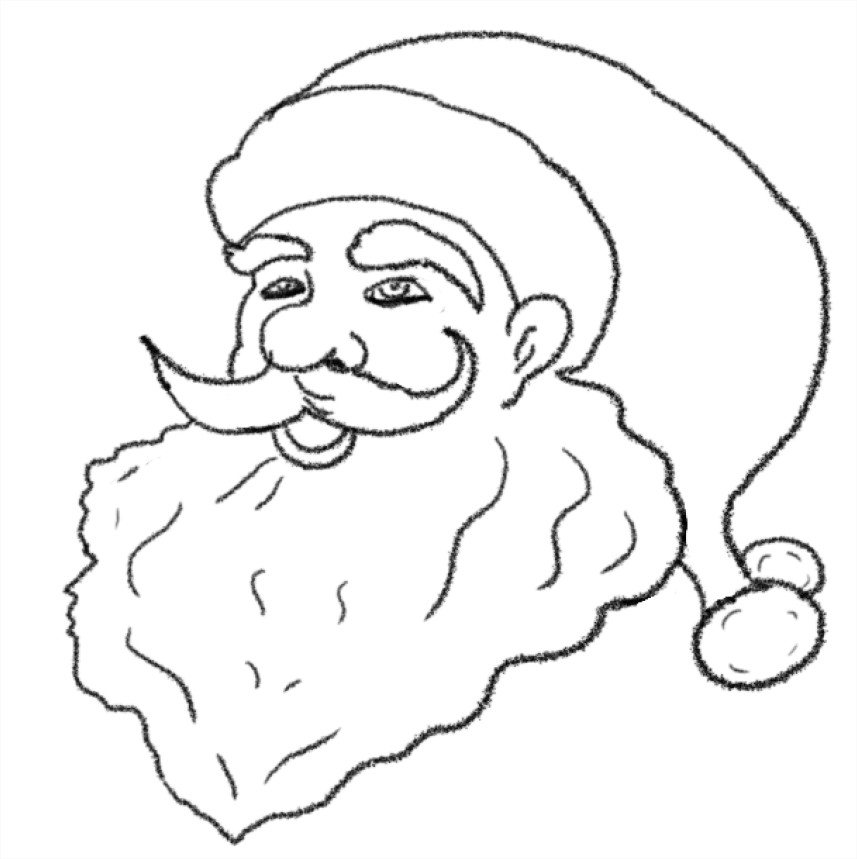 Coloriage visage père noël