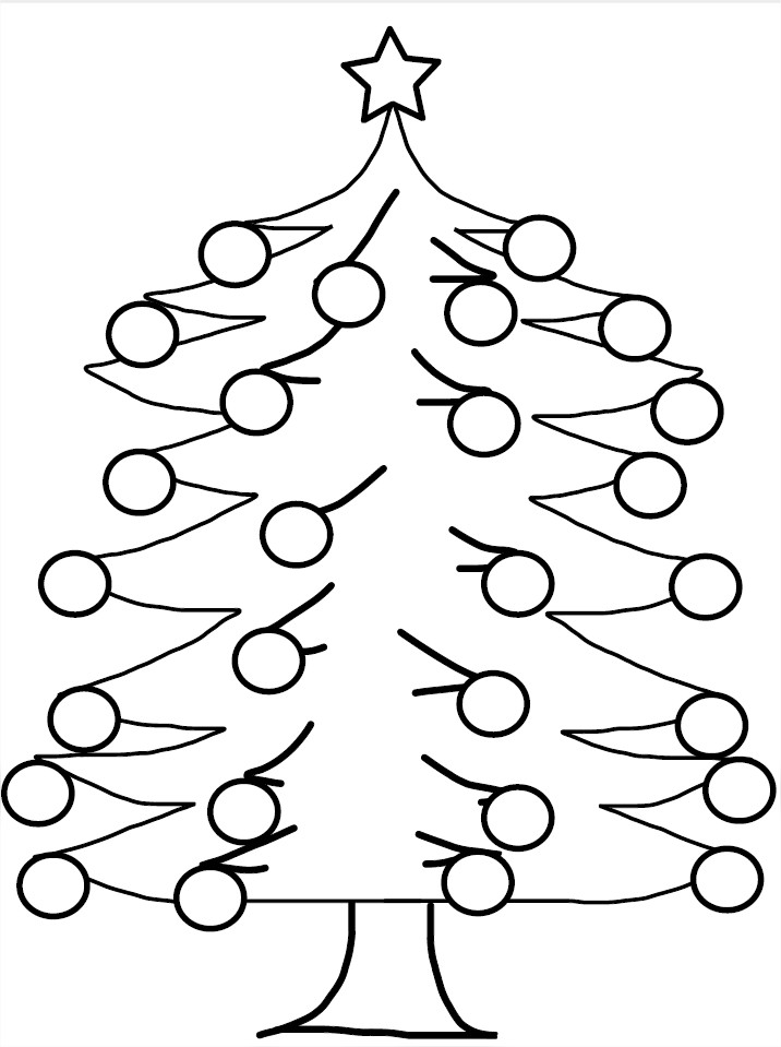 Coloriage sapin décore de boules noël