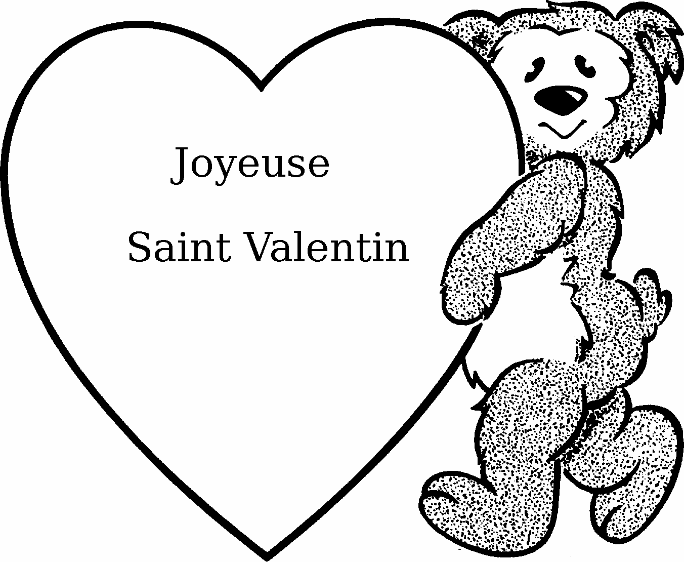 Coloriage Joyeuse Saint Valentin